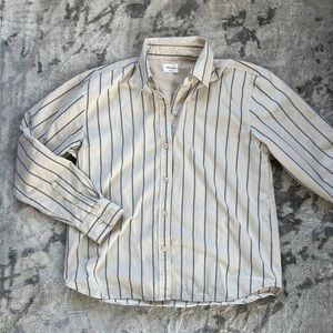 Wilfred Striped Button Down - Cream/Blue